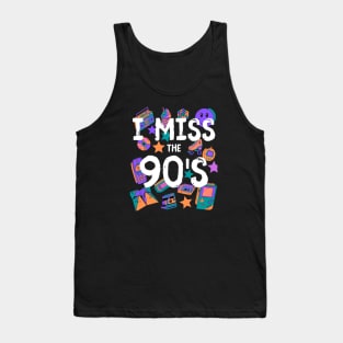 I Miss the 90's Nostalgia Vintage 1990s Throwback T-Shirt Orange/Purple/Turquoise/Pink Tank Top